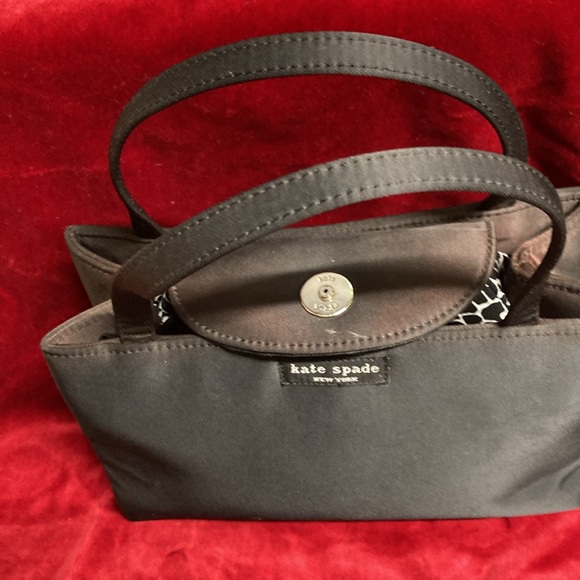 Kate Spade 2002 black VTG handbag with double handles 8” x 5” 2.5” - Picture 6 of 7